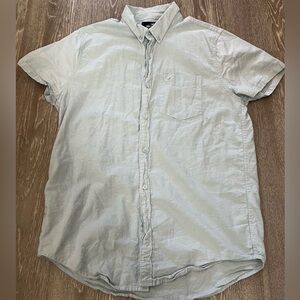 Hollister EPIC FLEX STRETCH Button-down Short Sleeve Cotton Shirt Sky Blue M